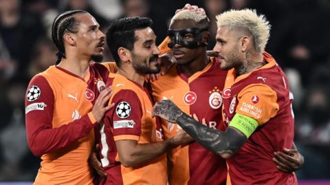 Galatasaray celebrate after scoring