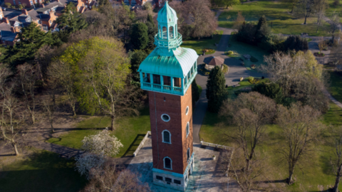 Carillon Tower, in Queen's Park, in Loughborough
