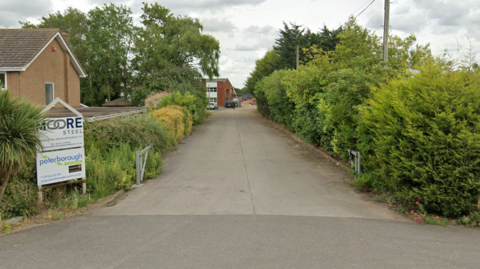 The access track to the industrial building site