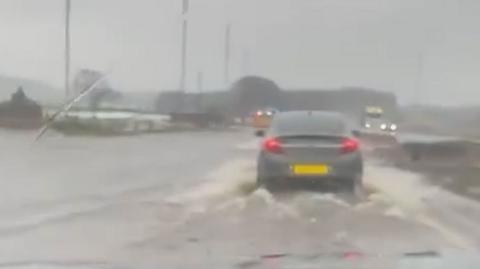 Car in flooding 