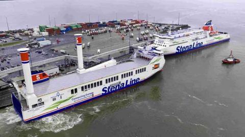 Stena Line Connecta ferry arriving in Belfast Port