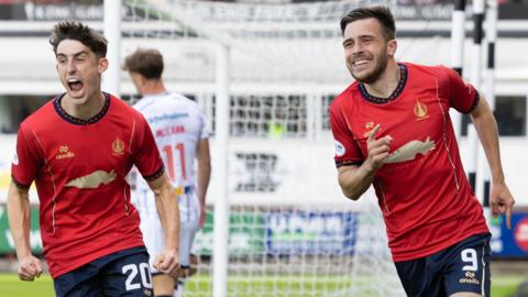 Falkirk players celebrating