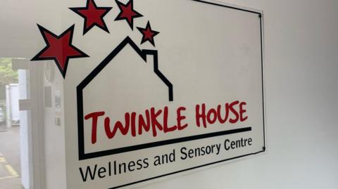 A sign for Twinkle House Wellbeing and Sensory Centre.