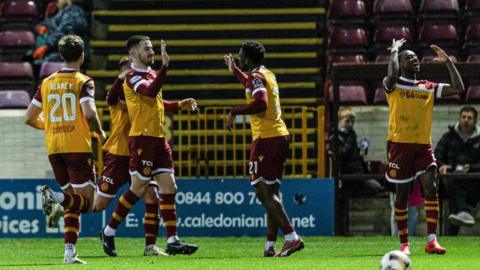 Motherwell are 3-1 up at half-time