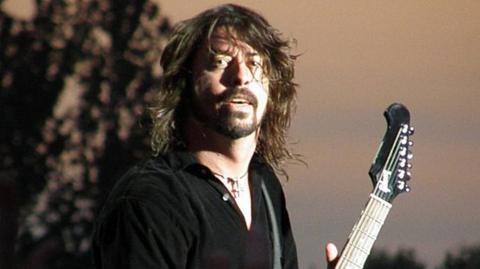 Dave Grohl from Foo Fighters playing at the National Bowl, MK 