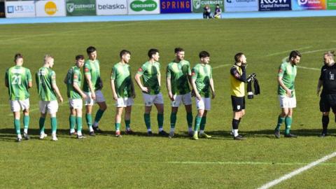 Guernsey FC players ahead of kick-off