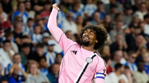 Leicester City player Hamza Choudhury in action for his boyhood club