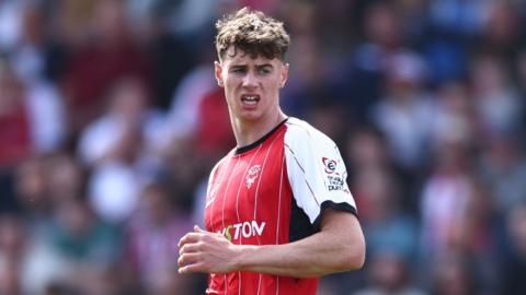 Joe Gardner on the pitch during a match for Lincoln City