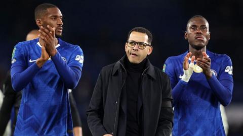 Tosin Adarabioyo, Liam Rosenior and Trevoh Chalobah together after Chelsea lost to Arsenal