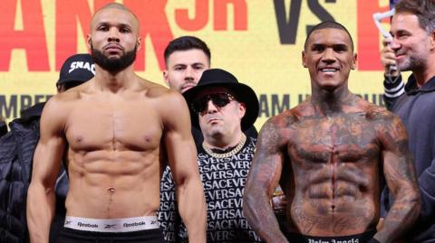 Chris Eubank Jr (left) and Conor Benn (right) stand side-by-side