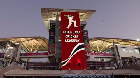 View of the exterior of the Brian Lara Cricket Academy in Tarouba, Trinidad and Tobago