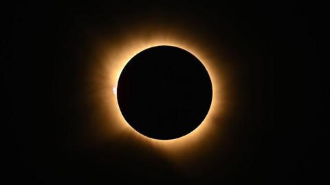 A total solar eclipse is seen on August 12, 2026 in Palencia, Spain.