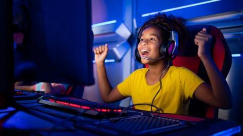 A child gaming.