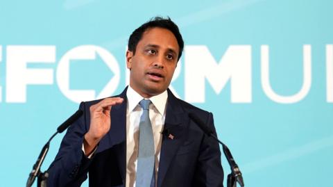 Head of policy Zia Yusuf speaking during a Reform UK press conference at the Royal Horseguards Hotel, London. Picture date: Monday September 22, 2025. PA Photo.