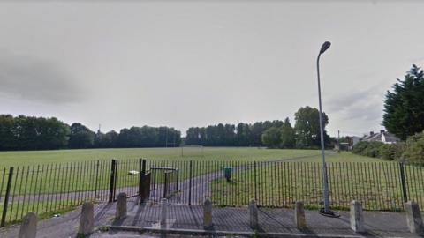 The 30-year-old man was found in Moorland Park, in the Splott area of Cardiff, on Friday afternoon