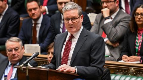 Sir Keir Starmer speaking from the dispatch box in the House of Commons