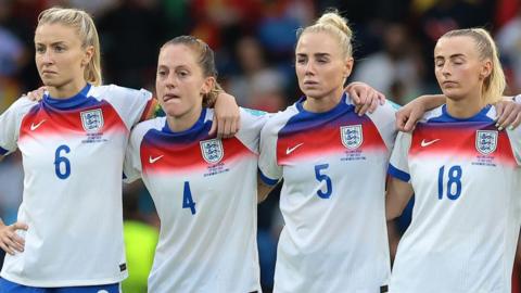 Leah Williamson, Keira Walsh, Alex Greenwood and Chloe Kelly