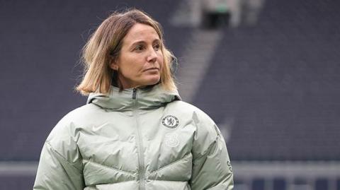 Sonia Bompastor looking pensive 