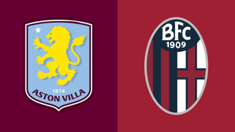 Aston Villa v Bologna badges graphic