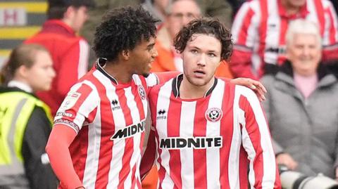 Callum O'Hare celebrates his winner for Sheffield United against Watford