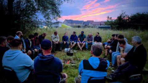 A group of fathers in Kent partaking in a DadSpace session