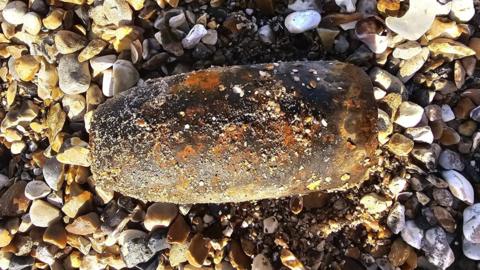 A suspected ordnance