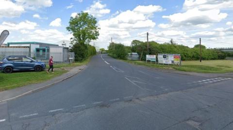 A streetview image showing Lodge Lane in Tuxford