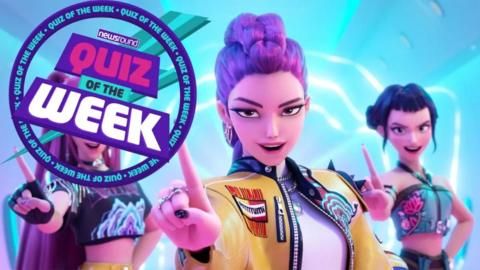 Kpop demon hunters with QOTW logo