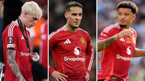 Split picture of Garnacho, Antony and Sancho