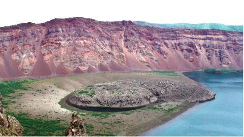 A volcanic crater