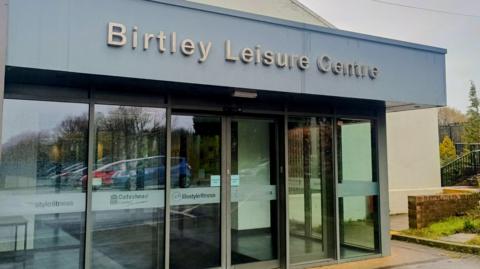 The entrance to Birtley Leisure Centre.