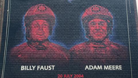 The mural of Billy Faust and Adam Meere