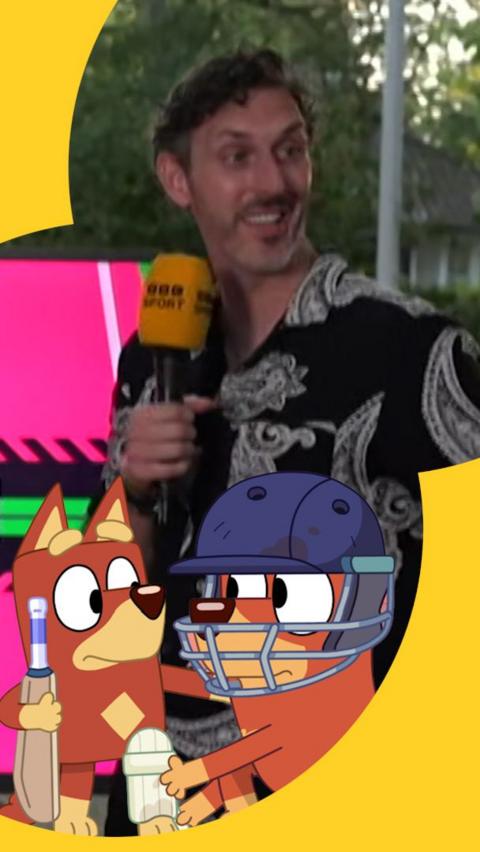 Blake Harrison and Bluey