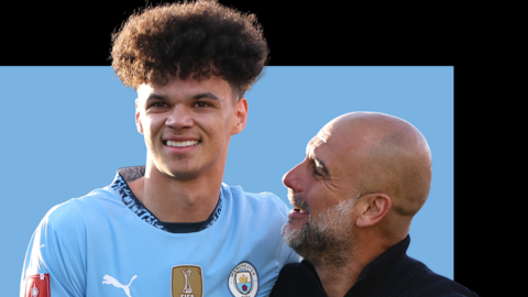 Nico O'Reilly and Pep Guardiola