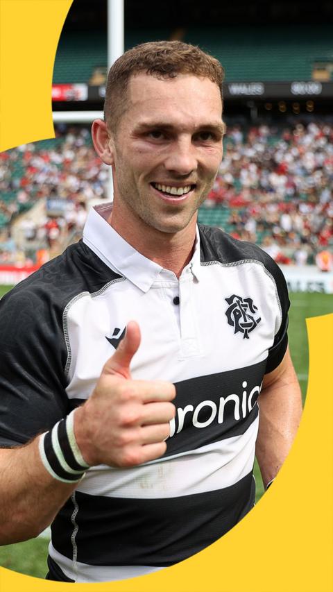 George North gives a thumbs up