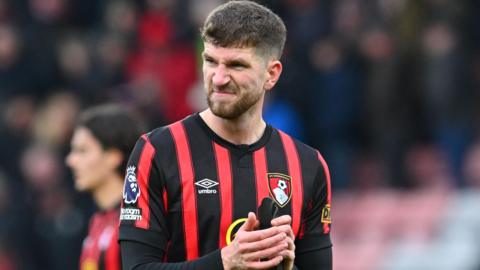 Chris Mepham playing for Bournemouth