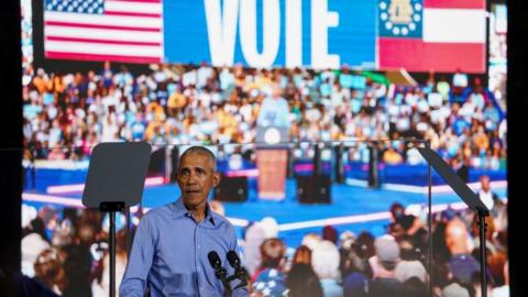 Obama at rally for Kamala Harris