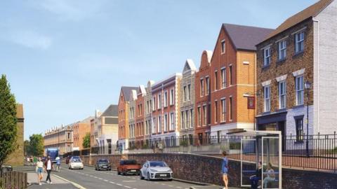 An artist's impression of how Rochester's new High Street will look  