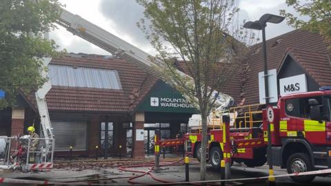 Fire operation at Thurmaston Shopping Centre