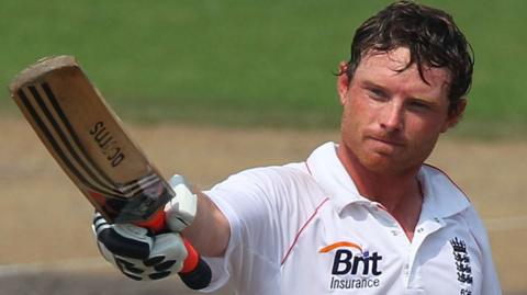 Ian Bell celebrates scoring a century for England