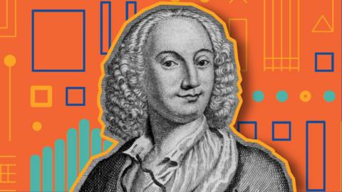 Vivaldi on colourful background