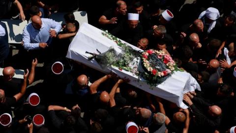 Funeral of children who were killed at a soccer pitch by a rocket in Majdal Shams