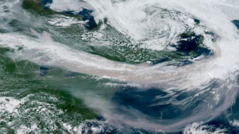 Canada wildfires satellite image