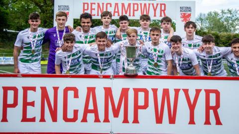 TNS celebrate winning the Cymru Premier Development League national final