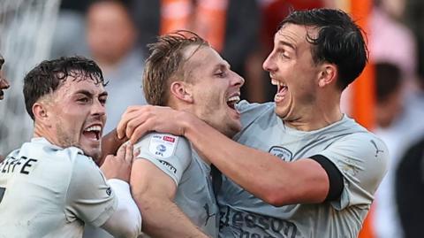 Marc Roberts scores the winning goal for Barnsley