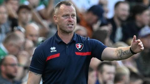 Michael Flynn on the touchline for Cheltenham Town