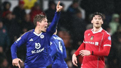 Jannik Vestergaard celebrates