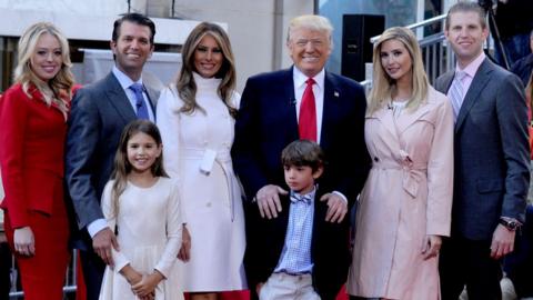  Donald Trump was joined by wife Melania and children Donald Jr., Ivanka, Eric and Tiffany attend NBC's 'Today' Trump Town Hall at Rockefeller Plaza on April 21, 2016 in New York City, NY, USA.