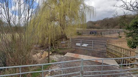 View of land north of Blundel Lane at Stoke d'Abernon near Cobham