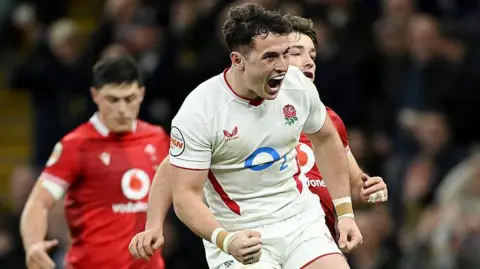 Henry Arundell celebrates